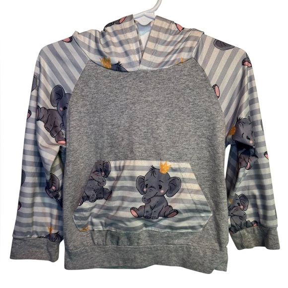 💥Gray Elephant Print Kids Matching Set - Picture 3 of 5